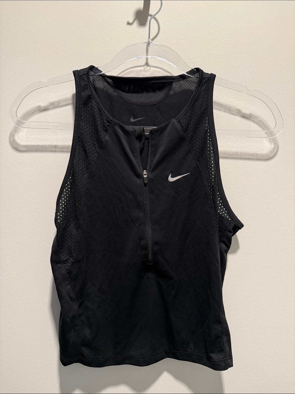 Nike Black Front-Zip Dri-Fit Singlet